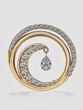 $4100 Na Hoku Large Ultimate Wave Shimmer Dangling Diamond Pendant only